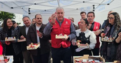UPA Andalucía y la Diputación de Huelva arrancan la campaña #YoComoFresasdeHuelva con el reparto de más de 2.000 tarrinas en Adamuz